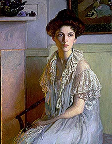 Lilla Cabot Perry Lady with a Bowl of Violets oil painting image